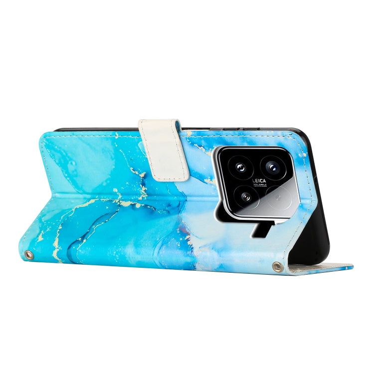 For Xiaomi 15 Painted Marble Pattern Leather Phone Case