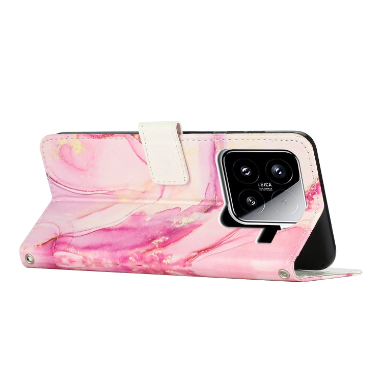 For Xiaomi 15 Painted Marble Pattern Leather Phone Case