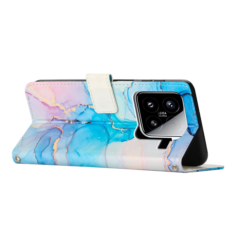 For Xiaomi 15 Painted Marble Pattern Leather Phone Case