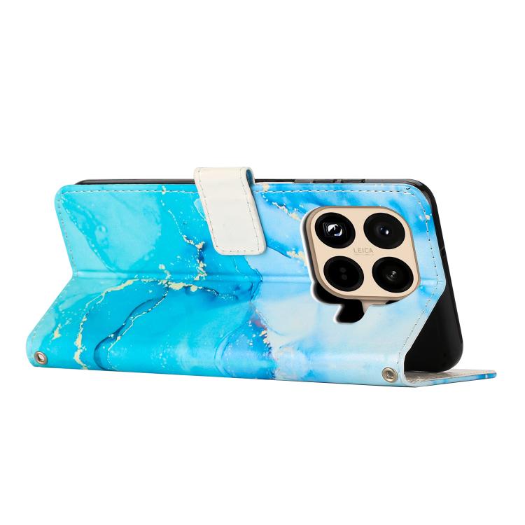 For Xiaomi 15T Pro 5G Painted Marble Pattern Leather Phone Case