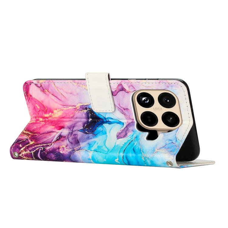 For Xiaomi 15T Pro 5G Painted Marble Pattern Leather Phone Case
