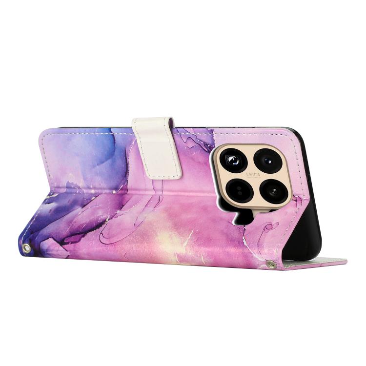 For Xiaomi 15T Pro 5G Painted Marble Pattern Leather Phone Case