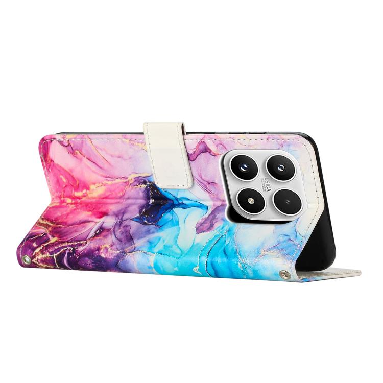 For Xiaomi 17 Painted Marble Pattern Leather Phone Case