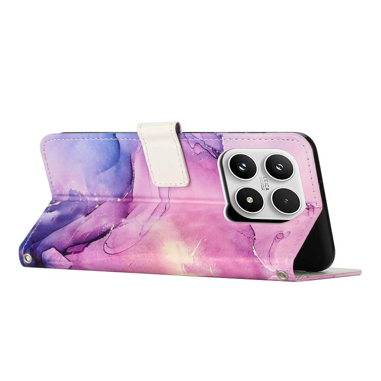 For Xiaomi 17 Painted Marble Pattern Leather Phone Case