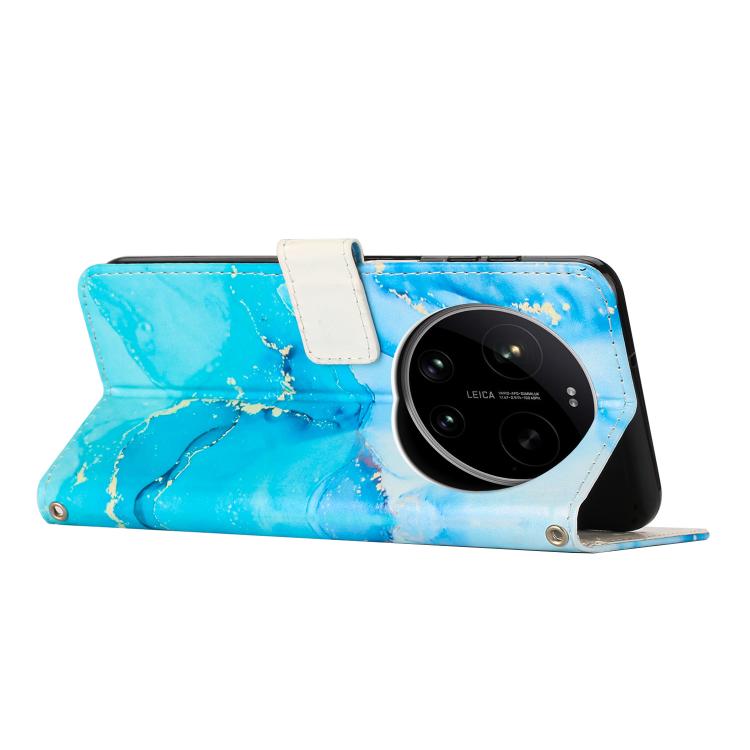 For Xiaomi 17 Ultra Painted Marble Pattern Leather Phone Case