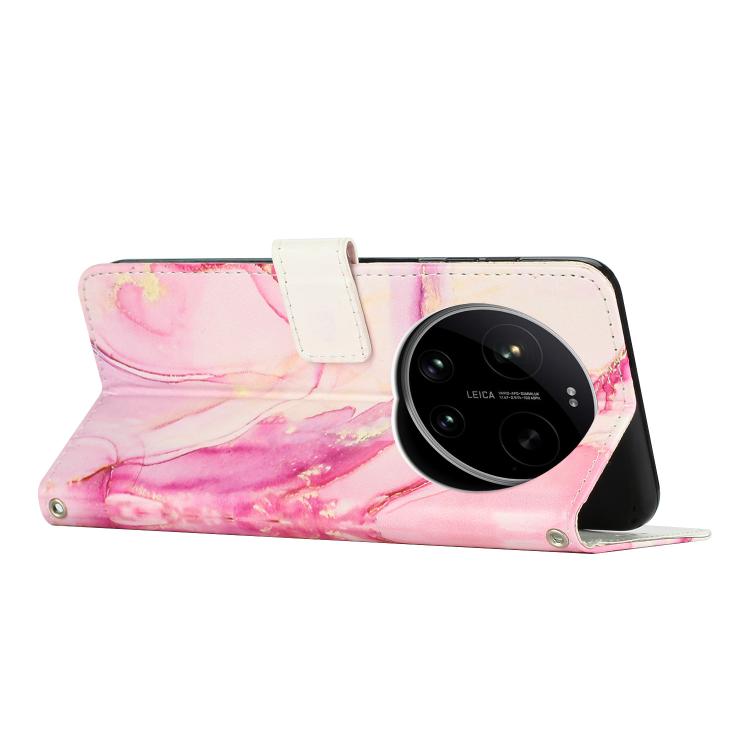 For Xiaomi 17 Ultra Painted Marble Pattern Leather Phone Case