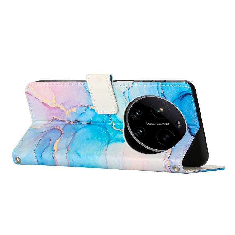 For Xiaomi 17 Ultra Painted Marble Pattern Leather Phone Case