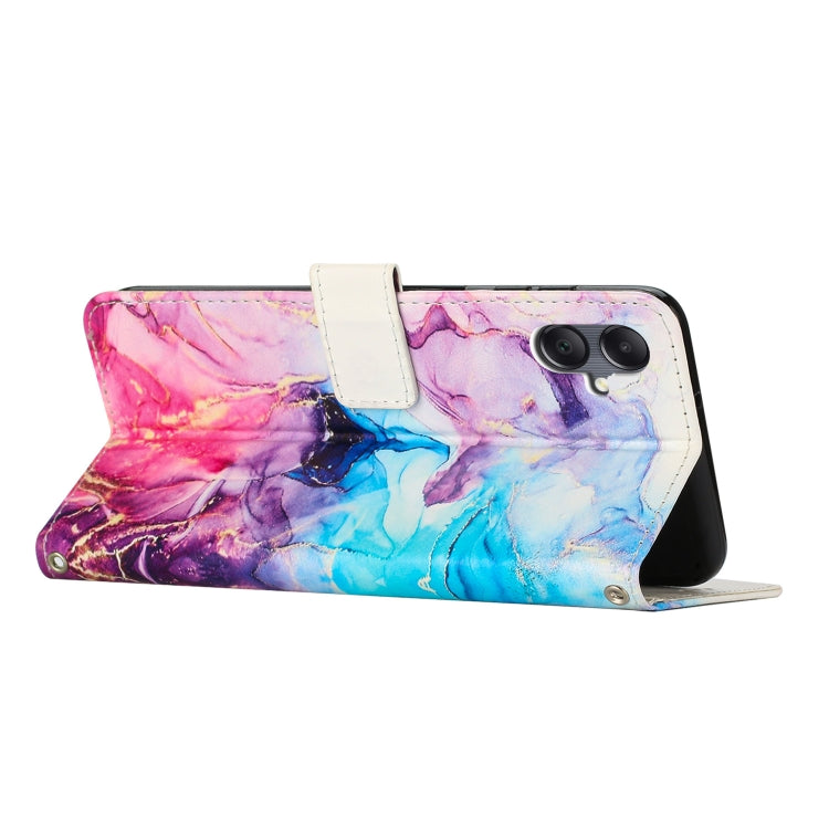 For Samsung Galaxy A06 Painted Marble Pattern Leather Phone Case