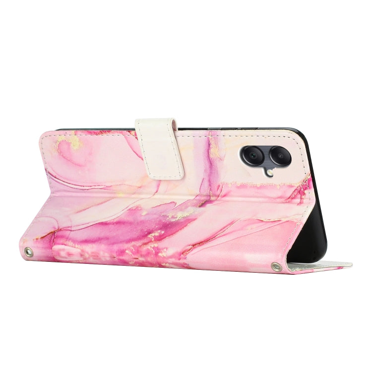 For Samsung Galaxy A06 Painted Marble Pattern Leather Phone Case