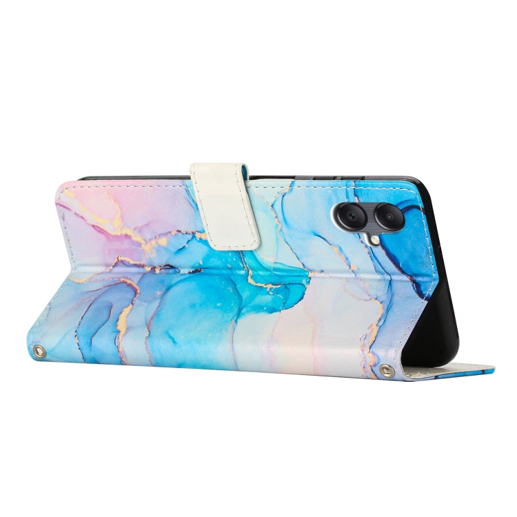 For Samsung Galaxy A06 Painted Marble Pattern Leather Phone Case