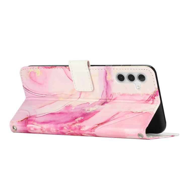 For Samsung Galaxy A55 5G Painted Marble Pattern Leather Phone Case