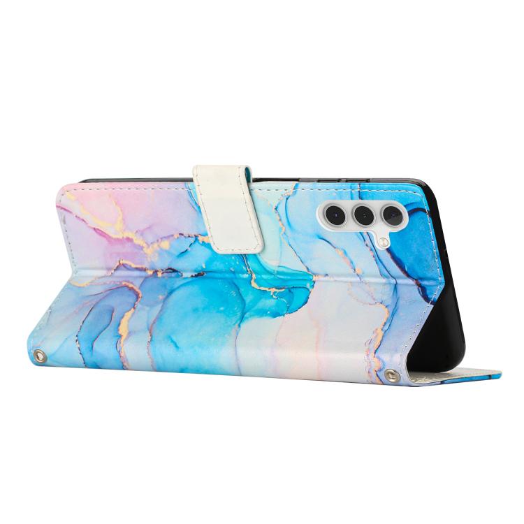 For Samsung Galaxy A55 5G Painted Marble Pattern Leather Phone Case