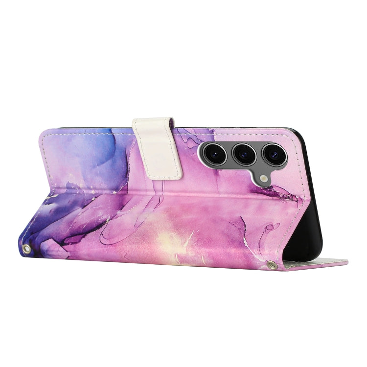 For Samsung Galaxy S24 FE 5G Painted Marble Pattern Leather Phone Case