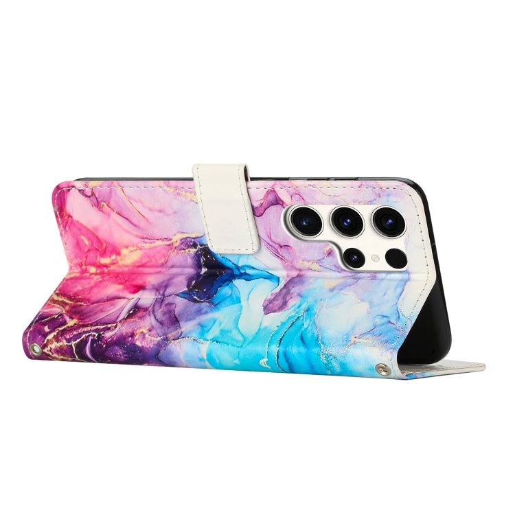 For Samsung Galaxy S24 Ultra 5G Painted Marble Pattern Leather Phone Case