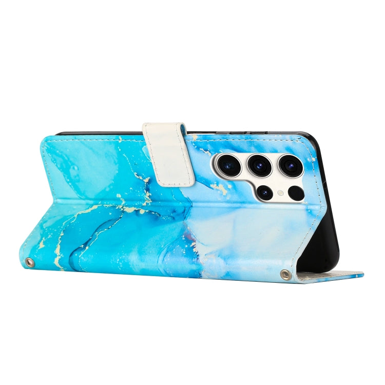 For Samsung Galaxy S25 Ultra 5G Painted Marble Pattern Leather Phone Case