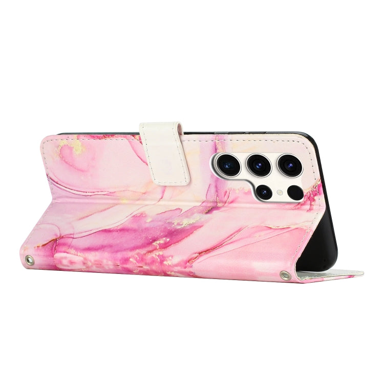 For Samsung Galaxy S25 Ultra 5G Painted Marble Pattern Leather Phone Case
