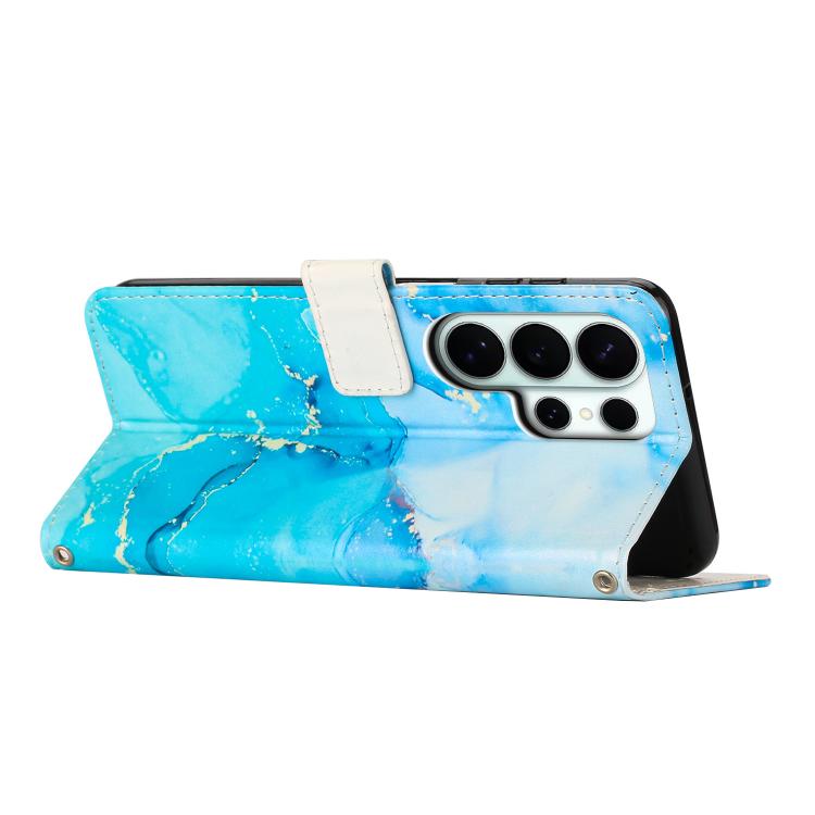 For Samsung Galaxy S26 Ultra 5G Painted Marble Pattern Leather Phone Case