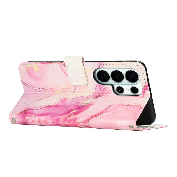 For Samsung Galaxy S26 Ultra 5G Painted Marble Pattern Leather Phone Case