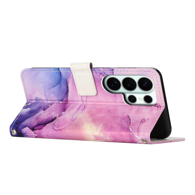 For Samsung Galaxy S26 Ultra 5G Painted Marble Pattern Leather Phone Case
