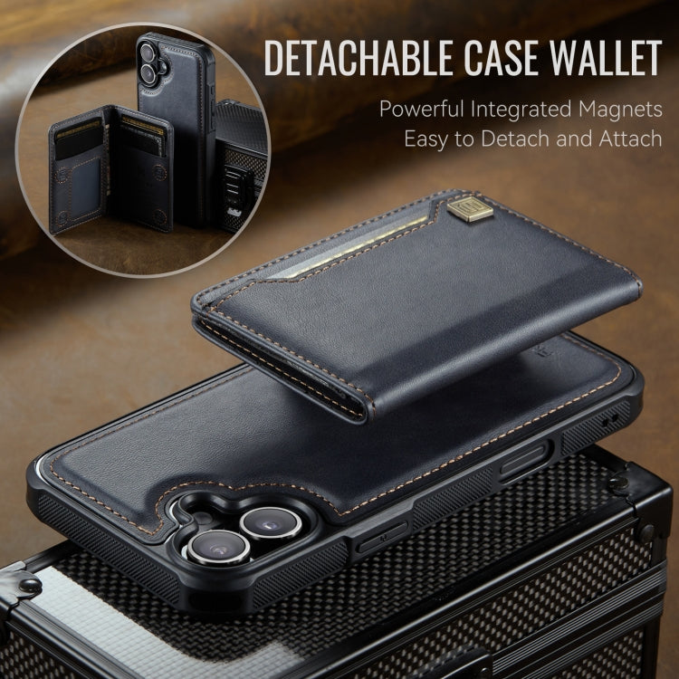 For iPhone 16 Plus AutSpace A13 MagSafe Magnetic RFID Flip Card Bag Phone Case