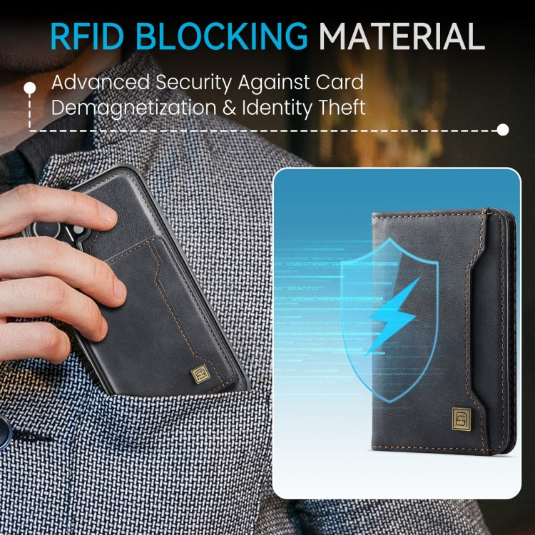 For iPhone 16 Plus AutSpace A13 MagSafe Magnetic RFID Flip Card Bag Phone Case