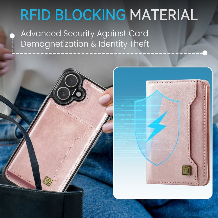 For iPhone 16 Plus AutSpace A13 MagSafe Magnetic RFID Flip Card Bag Phone Case