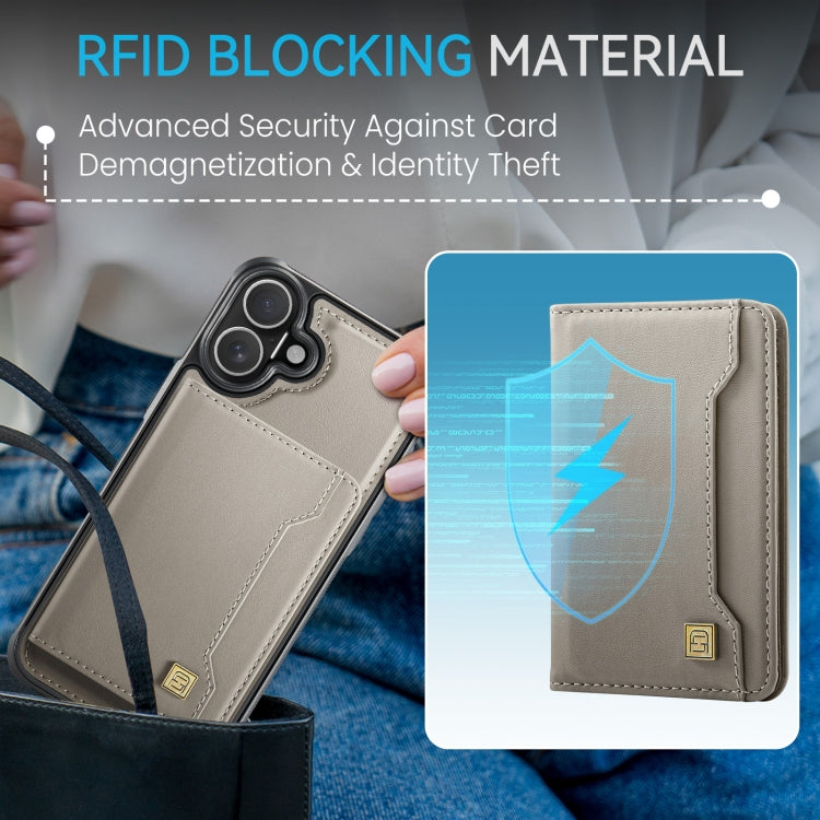 For iPhone 16 Plus AutSpace A13 MagSafe Magnetic RFID Flip Card Bag Phone Case
