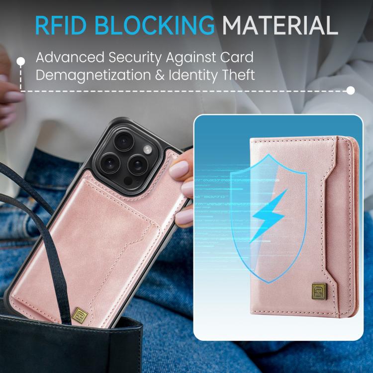 For iPhone 15 Pro Max AutSpace A13 MagSafe Magnetic RFID Flip Card Bag Phone Case