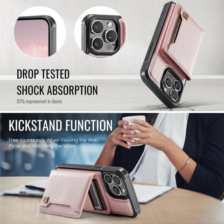 For iPhone 15 Pro Max AutSpace A13 MagSafe Magnetic RFID Flip Card Bag Phone Case