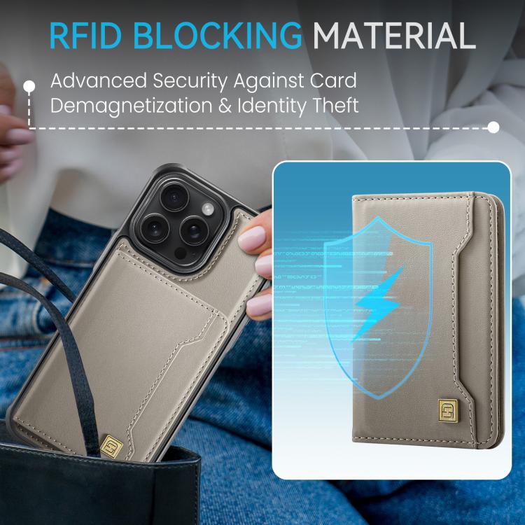 For iPhone 15 Pro Max AutSpace A13 MagSafe Magnetic RFID Flip Card Bag Phone Case