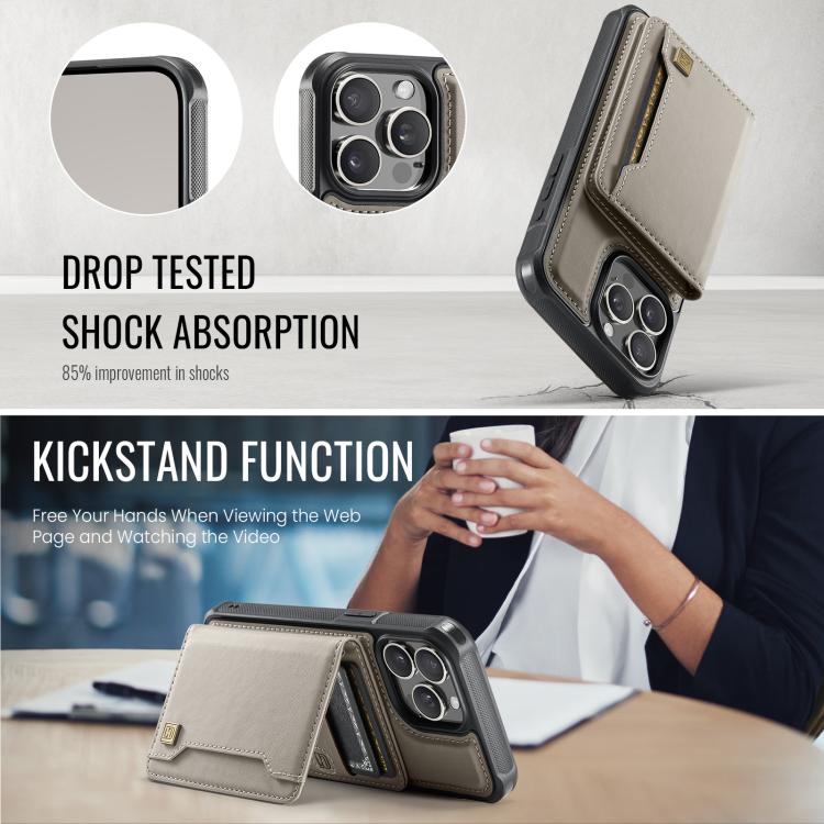 For iPhone 15 Pro Max AutSpace A13 MagSafe Magnetic RFID Flip Card Bag Phone Case