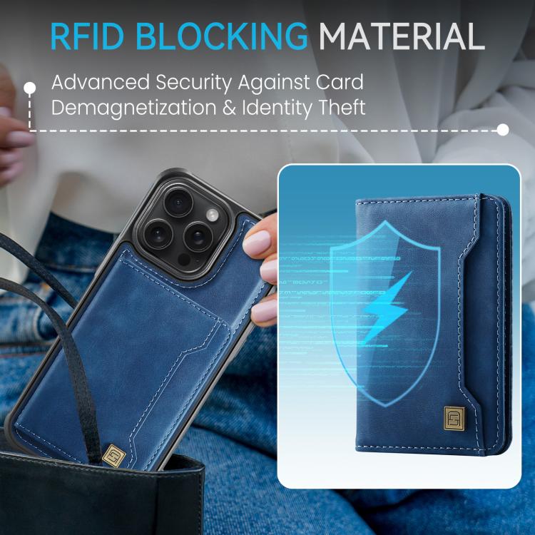 For iPhone 15 Pro AutSpace A13 MagSafe Magnetic RFID Flip Card Bag Phone Case