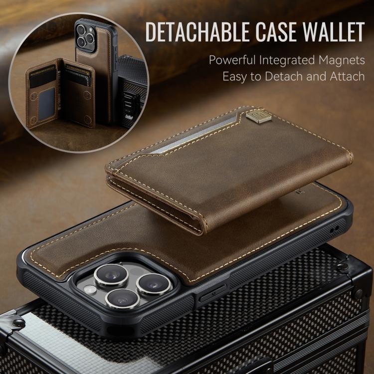 For iPhone 15 Pro AutSpace A13 MagSafe Magnetic RFID Flip Card Bag Phone Case