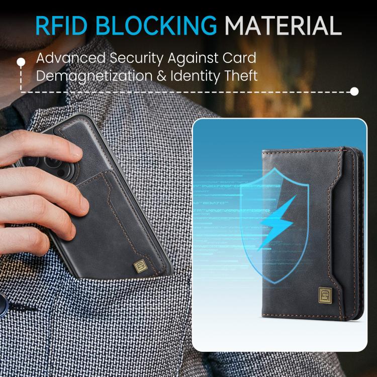 For iPhone 15 Pro AutSpace A13 MagSafe Magnetic RFID Flip Card Bag Phone Case