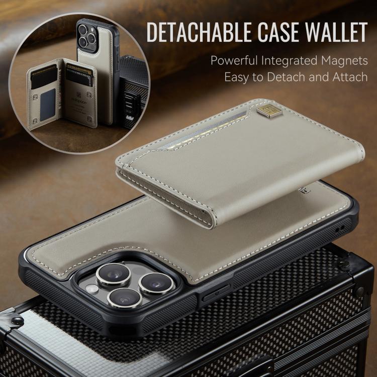 For iPhone 15 Pro AutSpace A13 MagSafe Magnetic RFID Flip Card Bag Phone Case