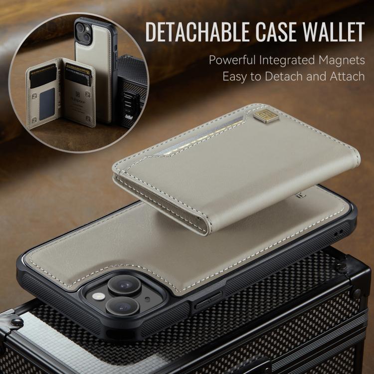 For iPhone 14 Plus AutSpace A13 MagSafe Magnetic RFID Flip Card Bag Phone Case