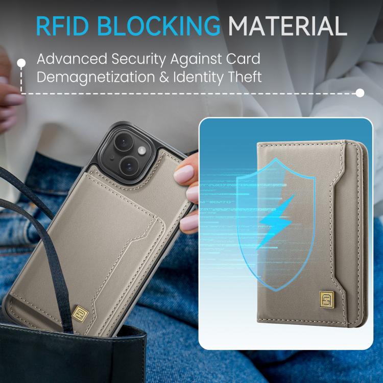 For iPhone 14 Plus AutSpace A13 MagSafe Magnetic RFID Flip Card Bag Phone Case