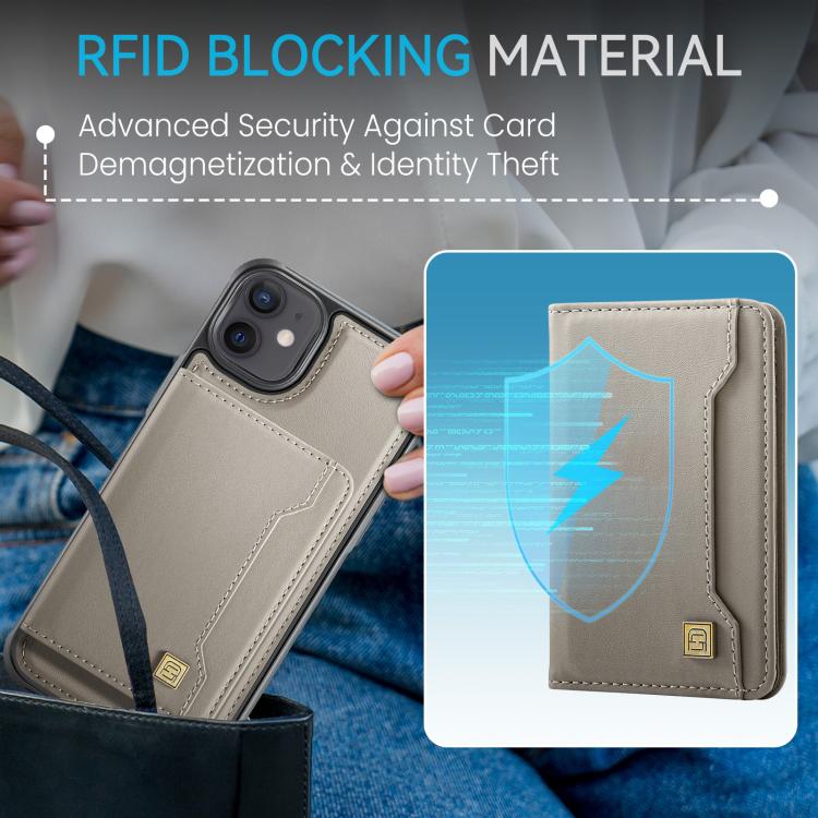 For iPhone 12 AutSpace A13 MagSafe Magnetic RFID Flip Card Bag Phone Case