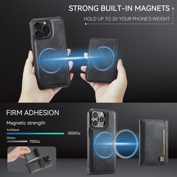 For iPhone 12 Pro Max AutSpace A13 MagSafe Magnetic RFID Flip Card Bag Phone Case