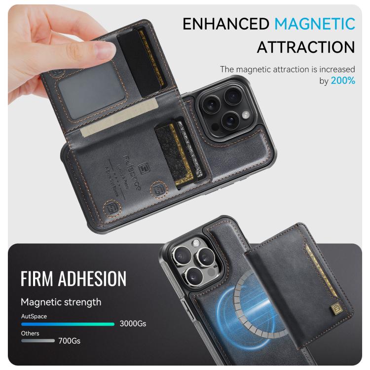For iPhone 12 Pro Max AutSpace A13 MagSafe Magnetic RFID Flip Card Bag Phone Case