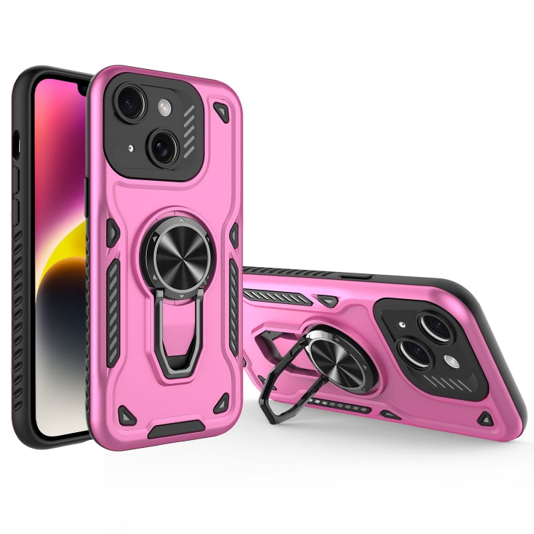 For iPhone 14 Metal Rotating Bracket TPU + PC Magnetic Phone Case