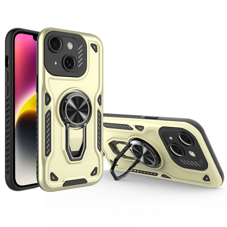 For iPhone 14 Metal Rotating Bracket TPU + PC Magnetic Phone Case