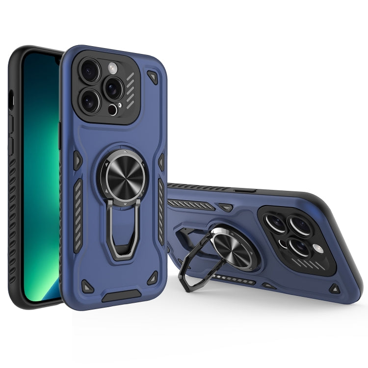 For iPhone 13 Pro Max Metal Rotating Bracket TPU + PC Magnetic Phone Case
