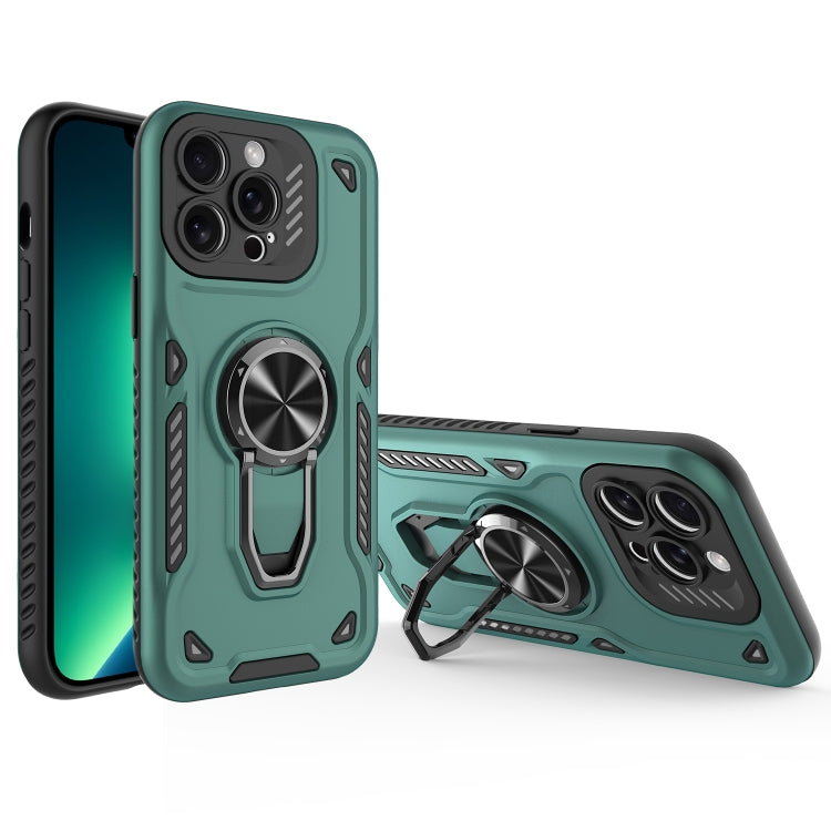 For iPhone 13 Pro Max Metal Rotating Bracket TPU + PC Magnetic Phone Case