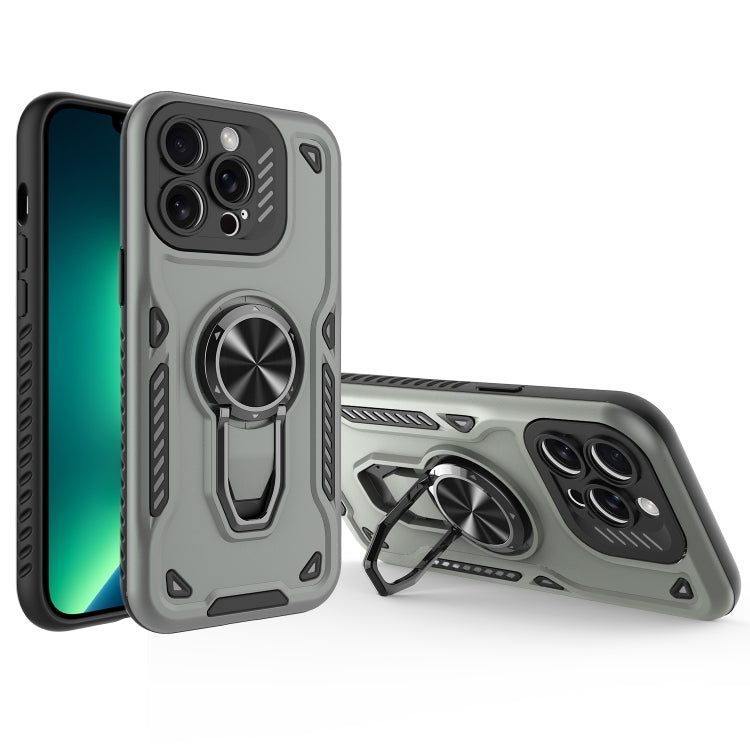 For iPhone 13 Pro Max Metal Rotating Bracket TPU + PC Magnetic Phone Case