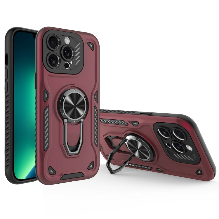 For iPhone 13 Pro Max Metal Rotating Bracket TPU + PC Magnetic Phone Case