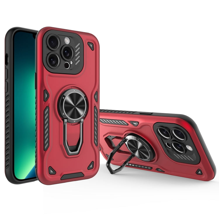 For iPhone 13 Pro Max Metal Rotating Bracket TPU + PC Magnetic Phone Case