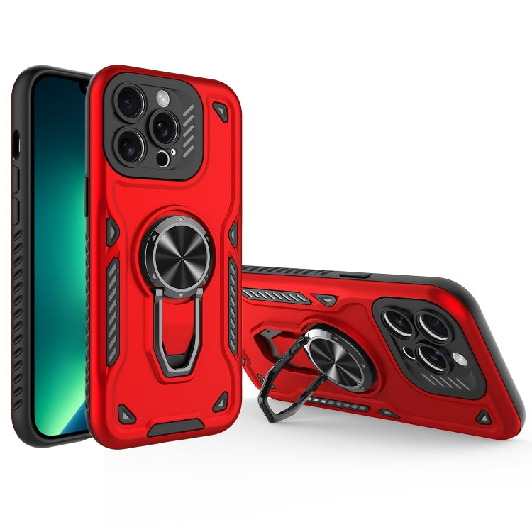 For iPhone 13 Pro Max Metal Rotating Bracket TPU + PC Magnetic Phone Case