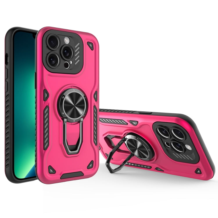 For iPhone 13 Pro Max Metal Rotating Bracket TPU + PC Magnetic Phone Case