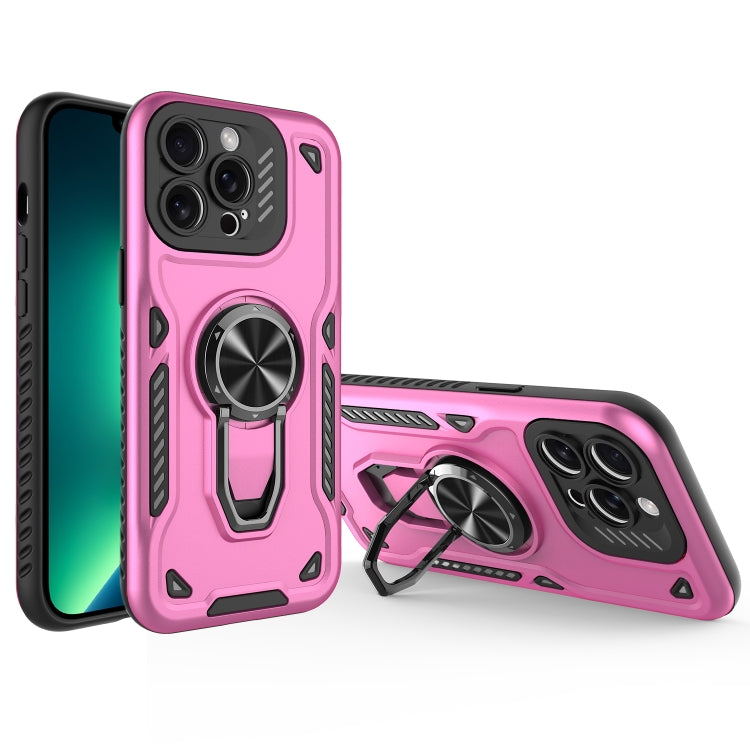 For iPhone 13 Pro Max Metal Rotating Bracket TPU + PC Magnetic Phone Case